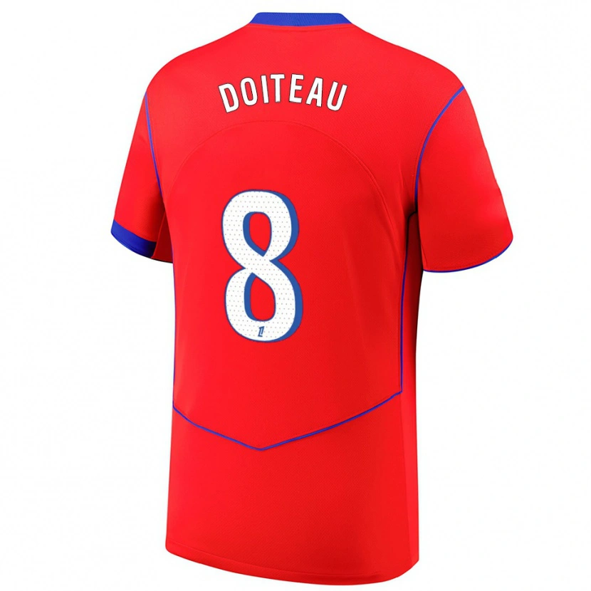 Danxen Kinder Benoit Doiteau #8 Rot Blau Weiß Ausweichtrikot Trikot 2025/26 T-Shirt Österreich