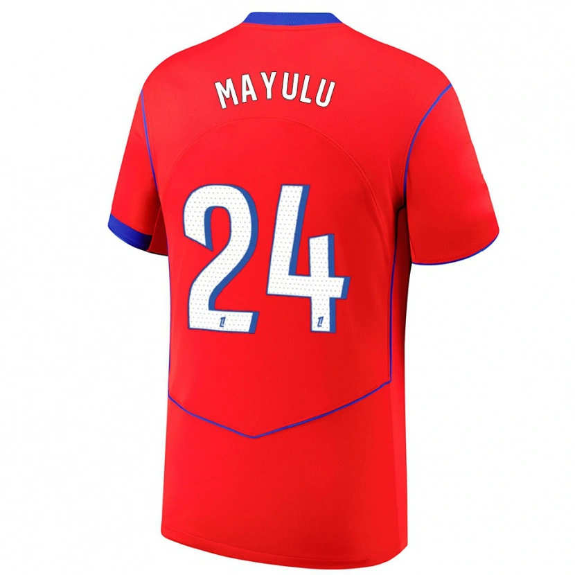 Danxen Kinder Senny Mayulu #24 Rot Blau Weiß Ausweichtrikot Trikot 2025/26 T-Shirt Österreich