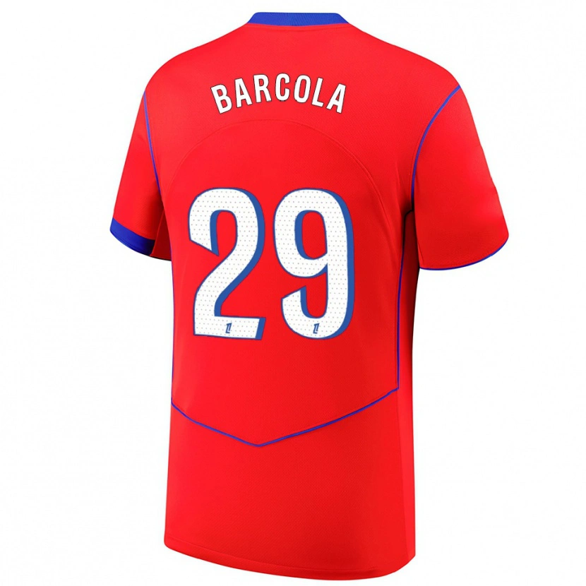 Danxen Kinder Bradley Barcola #29 Rot Blau Weiß Ausweichtrikot Trikot 2025/26 T-Shirt Österreich