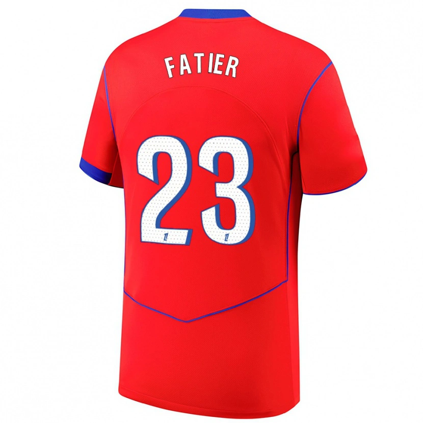Danxen Kinder Noémie Fatier #23 Rot Blau Weiß Ausweichtrikot Trikot 2025/26 T-Shirt Österreich
