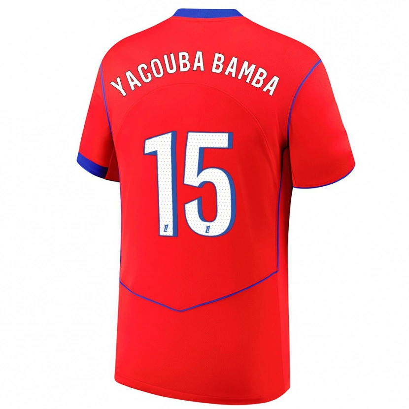 Danxen Kinder Ben Yacouba Bamba #15 Rot Blau Weiß Ausweichtrikot Trikot 2025/26 T-Shirt Österreich