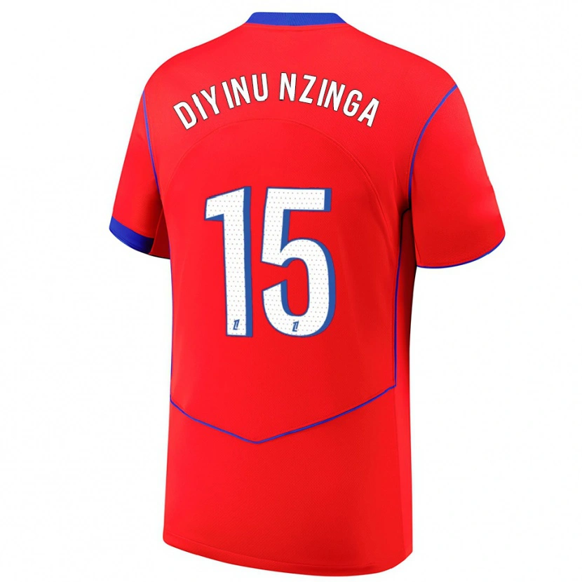 Danxen Kinder Vainqueur Diyinu Nzinga #15 Rot Blau Weiß Ausweichtrikot Trikot 2025/26 T-Shirt Österreich