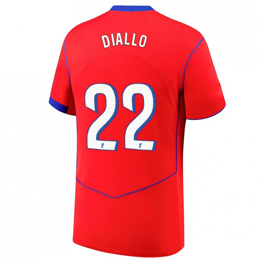 Danxen Kinder Abdou Diallo #22 Rot Blau Weiß Ausweichtrikot Trikot 2025/26 T-Shirt Österreich