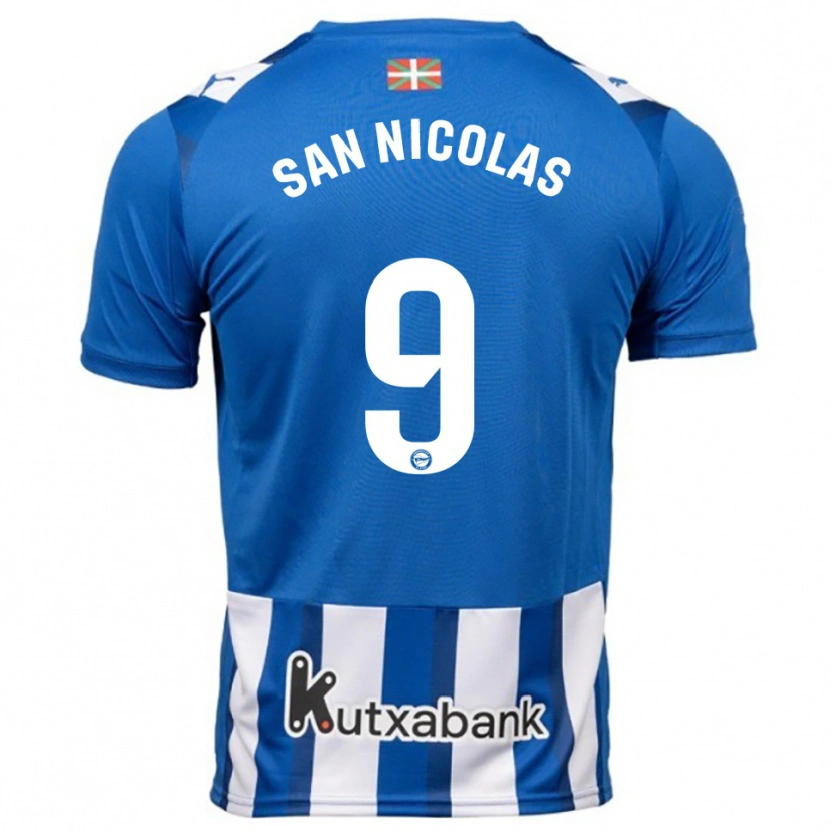 Danxen Herren Olga San Nicolás #9 Blau Weiß Heimtrikot Trikot 2025/26 T-Shirt Österreich