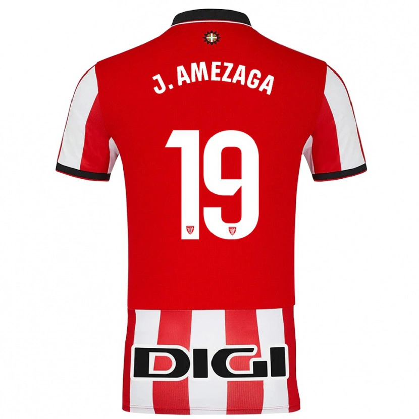 Danxen Herren Jone Amezaga Martínez #19 Rot Weiß Heimtrikot Trikot 2025/26 T-Shirt Österreich