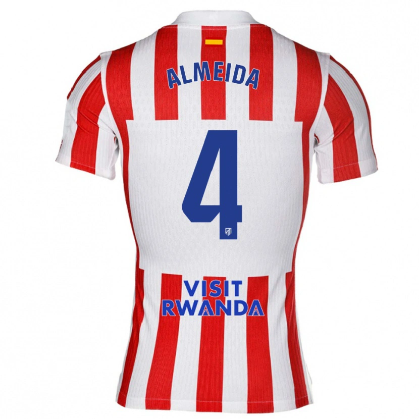 Danxen Herren Adrián Almeida #4 Rot Weiß Heimtrikot Trikot 2025/26 T-Shirt Österreich