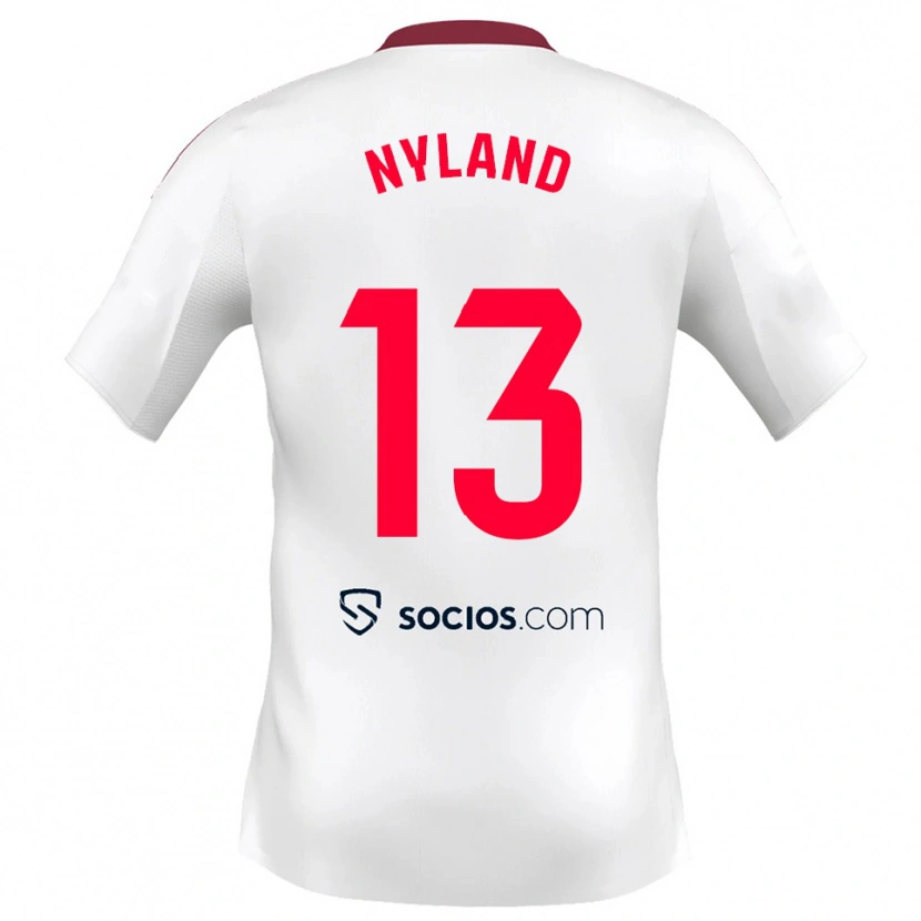 Danxen Herren Ørjan Nyland #13 Weiß Rot Heimtrikot Trikot 2025/26 T-Shirt Österreich