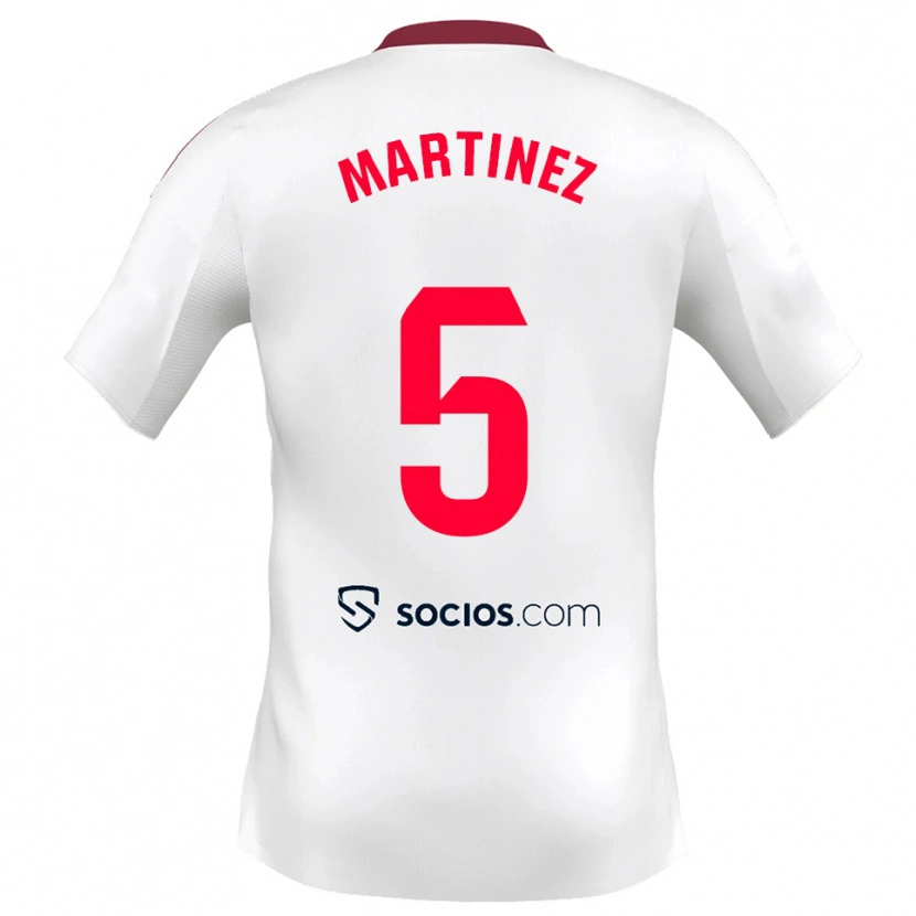 Danxen Herren Sergio Martínez #5 Weiß Rot Heimtrikot Trikot 2025/26 T-Shirt Österreich