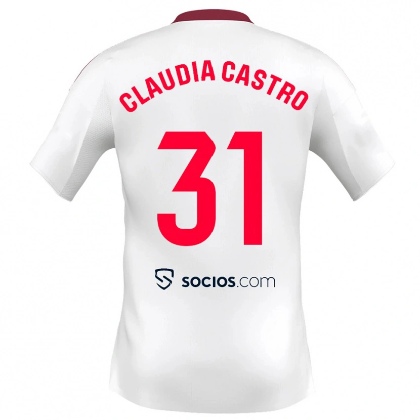 Danxen Herren Claudia Castro Romero #31 Weiß Rot Heimtrikot Trikot 2025/26 T-Shirt Österreich