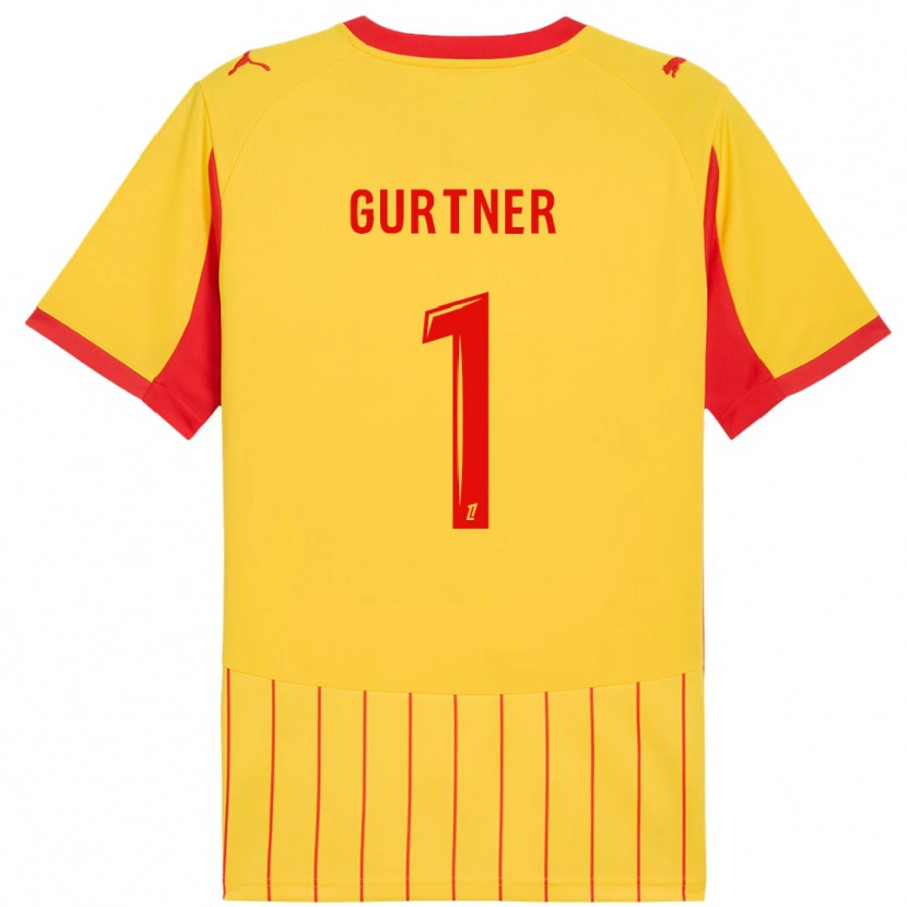 Danxen Herren Régis Gurtner #1 Gelb Rot Heimtrikot Trikot 2025/26 T-Shirt Österreich