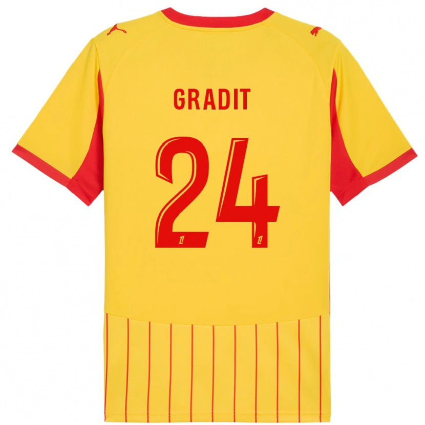 Danxen Herren Jonathan Gradit #24 Gelb Rot Heimtrikot Trikot 2025/26 T-Shirt Österreich