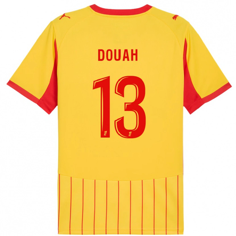 Danxen Herren Chemssedine Douah #13 Gelb Rot Heimtrikot Trikot 2025/26 T-Shirt Österreich
