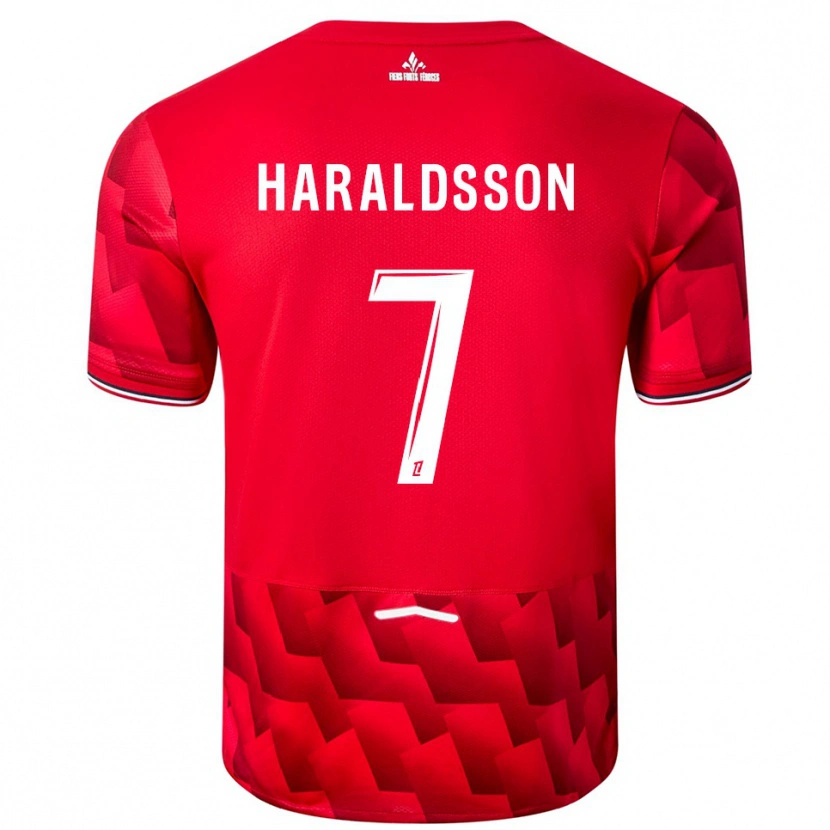 Danxen Herren Hákon Arnar Haraldsson #7 Rot Weiß Heimtrikot Trikot 2025/26 T-Shirt Österreich