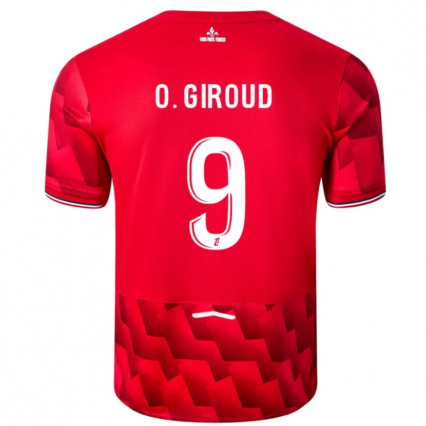 Danxen Herren Olivier Giroud #9 Rot Weiß Heimtrikot Trikot 2025/26 T-Shirt Österreich