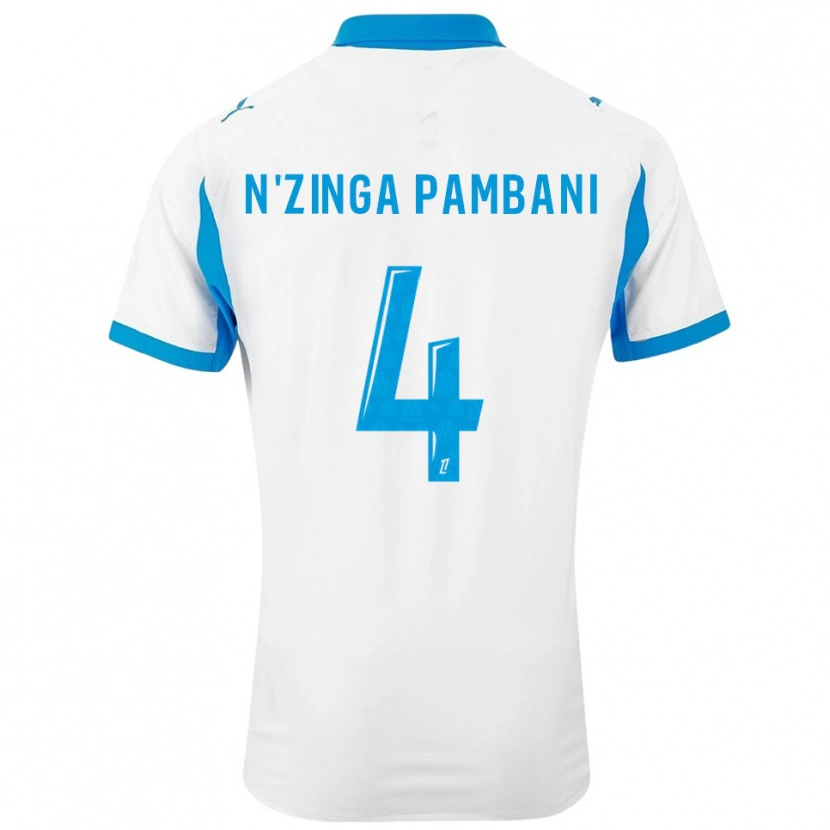 Danxen Herren Pladi N'zinga Pambani #4 Weiß Himmelblau Heimtrikot Trikot 2025/26 T-Shirt Österreich