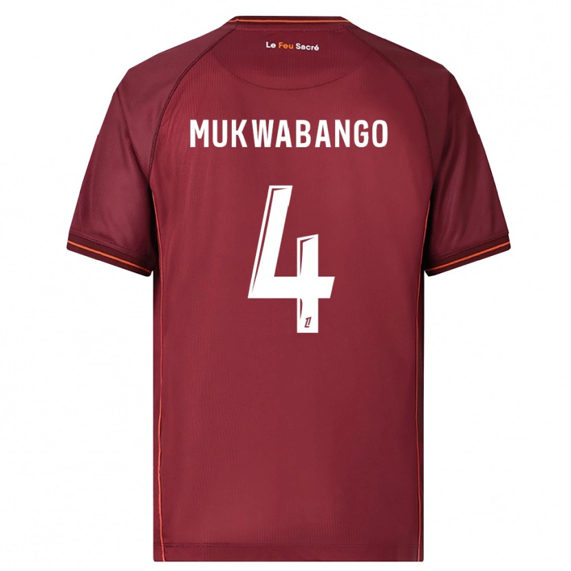 Danxen Herren Bénit Mukwabango #4 Burgunderrot Weiß Heimtrikot Trikot 2025/26 T-Shirt Österreich