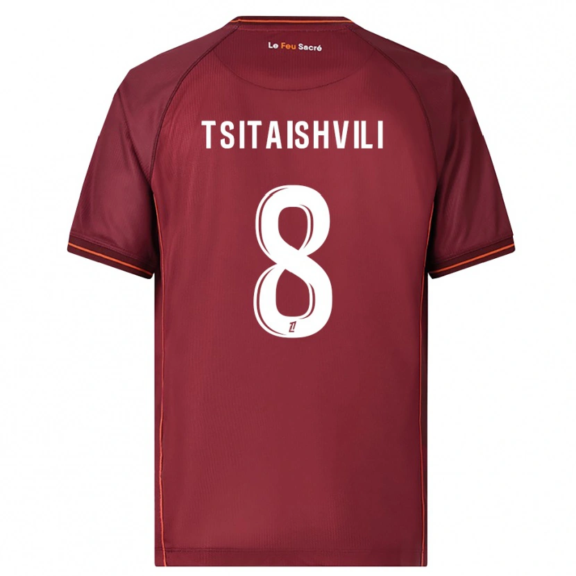 Danxen Herren Giorgi Tsitaishvili #8 Burgunderrot Weiß Heimtrikot Trikot 2025/26 T-Shirt Österreich