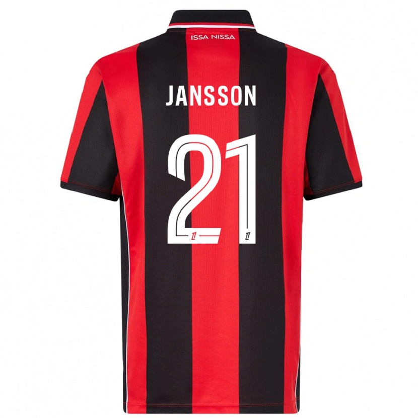Danxen Herren Isak Jansson #21 Rot Schwarz Heimtrikot Trikot 2025/26 T-Shirt Österreich
