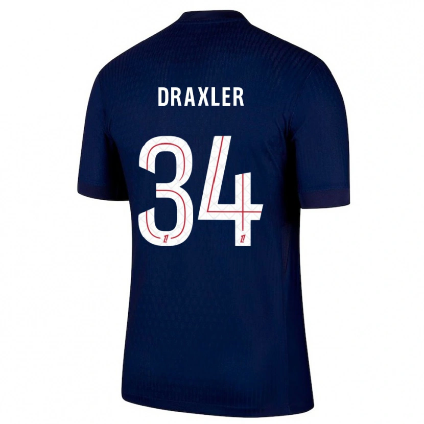 Danxen Herren Julian Draxler #34 Marine Rot Heimtrikot Trikot 2025/26 T-Shirt Österreich