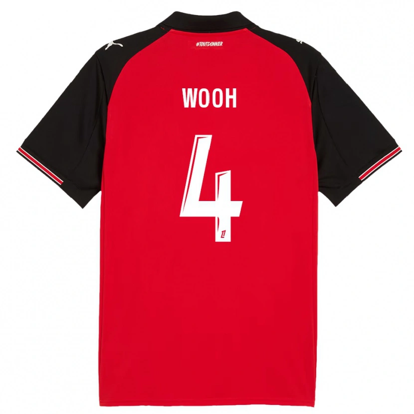 Danxen Herren Christopher Wooh #4 Rot Schwarz Heimtrikot Trikot 2025/26 T-Shirt Österreich