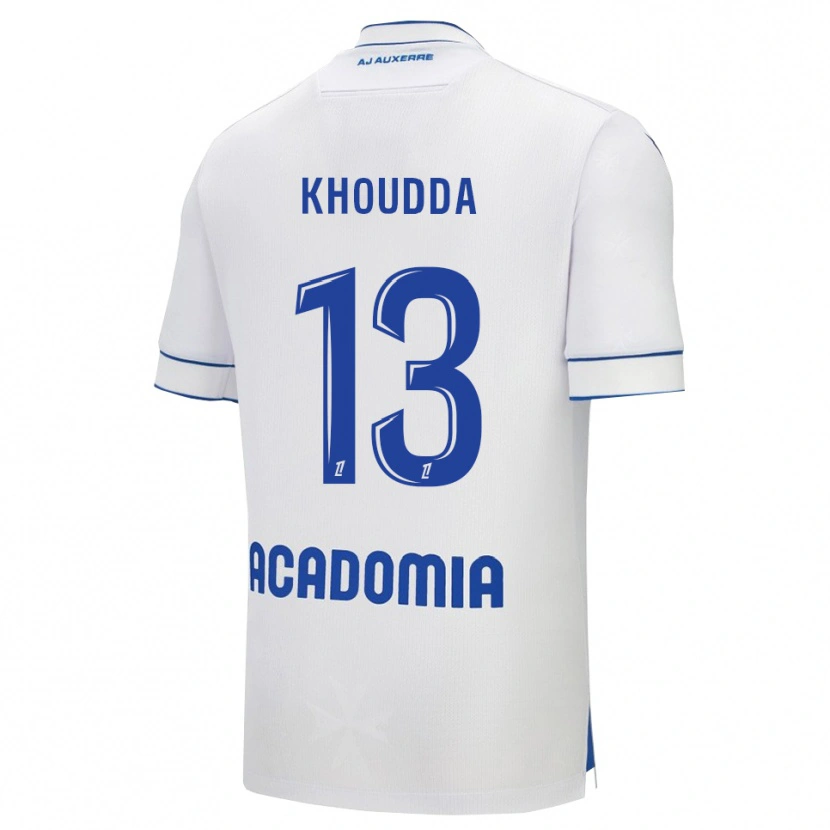 Danxen Herren Youssef Khoudda #13 Weiß Blau Heimtrikot Trikot 2025/26 T-Shirt Österreich