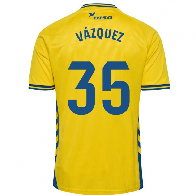Danxen Herren Adrián Vázquez #35 Gelb Blau Heimtrikot Trikot 2025/26 T-Shirt Österreich