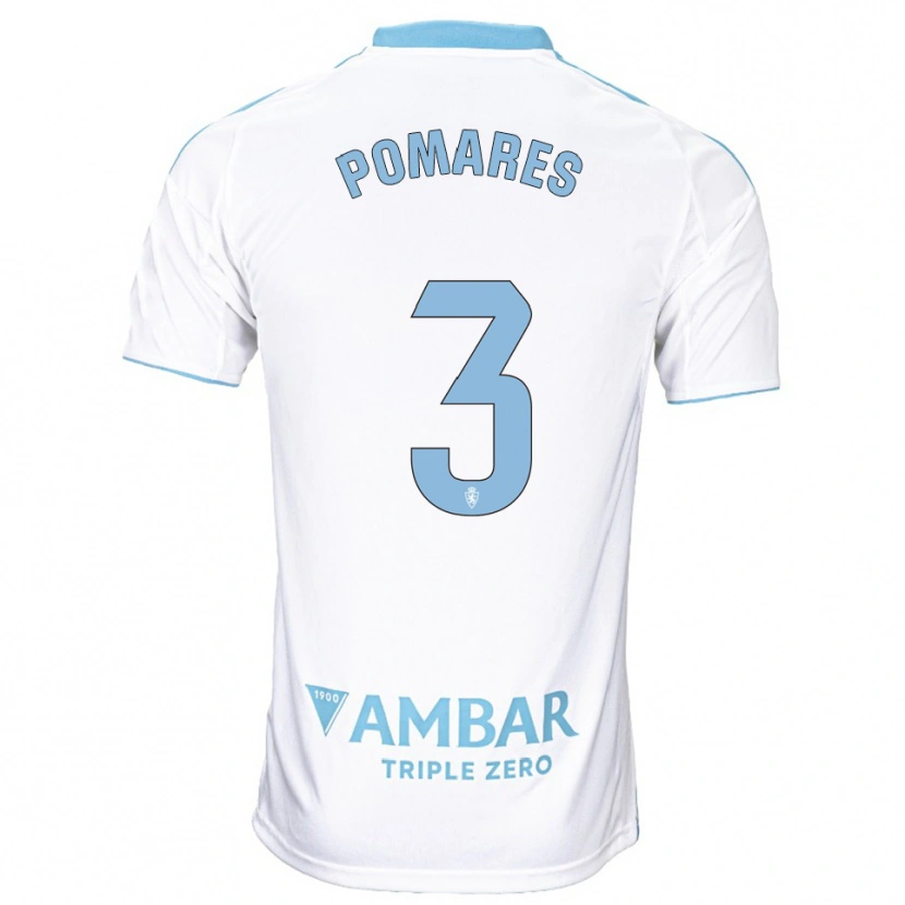 Danxen Herren Carlos Pomares #3 Weiß Himmelblau Heimtrikot Trikot 2025/26 T-Shirt Österreich