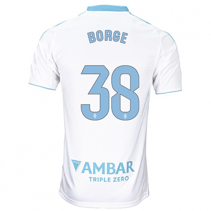 Danxen Herren Andrés Borge #38 Weiß Himmelblau Heimtrikot Trikot 2025/26 T-Shirt Österreich