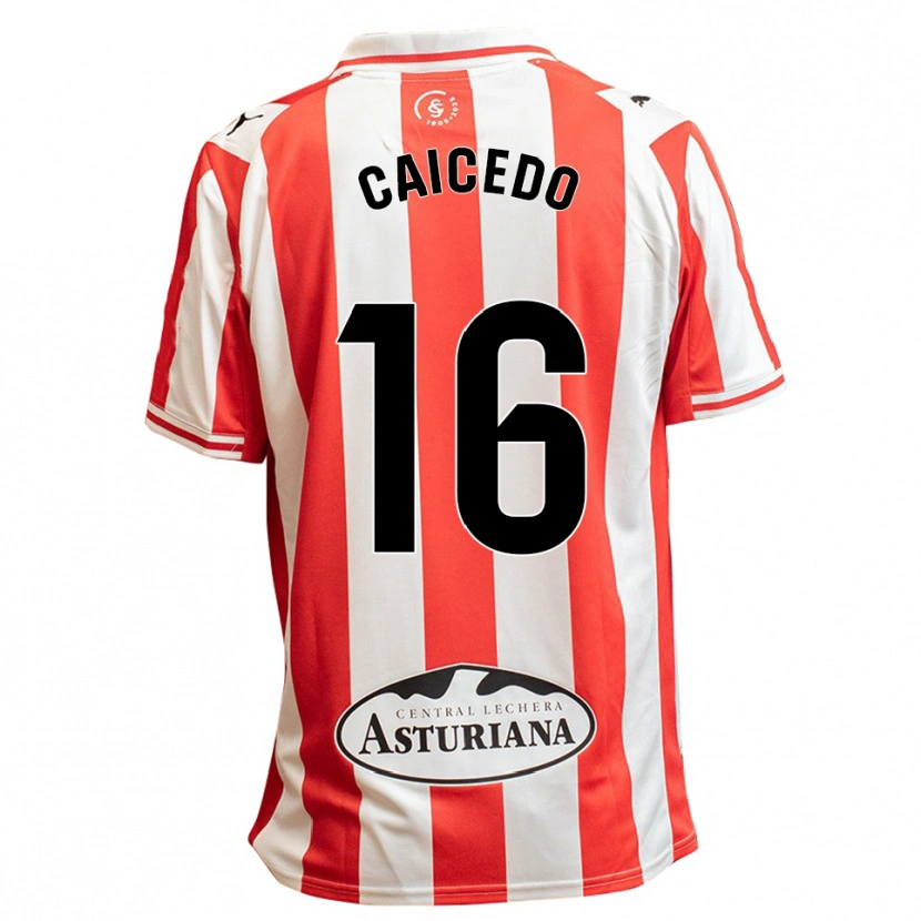 Danxen Herren Jordy Caicedo #16 Weiß Rot Heimtrikot Trikot 2025/26 T-Shirt Österreich