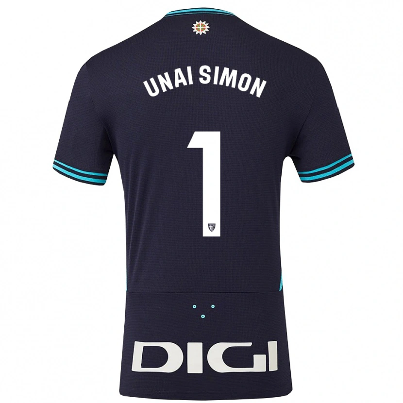 Danxen Herren Unai Simón #1 Marine Himmelblau Auswärtstrikot Trikot 2025/26 T-Shirt Österreich