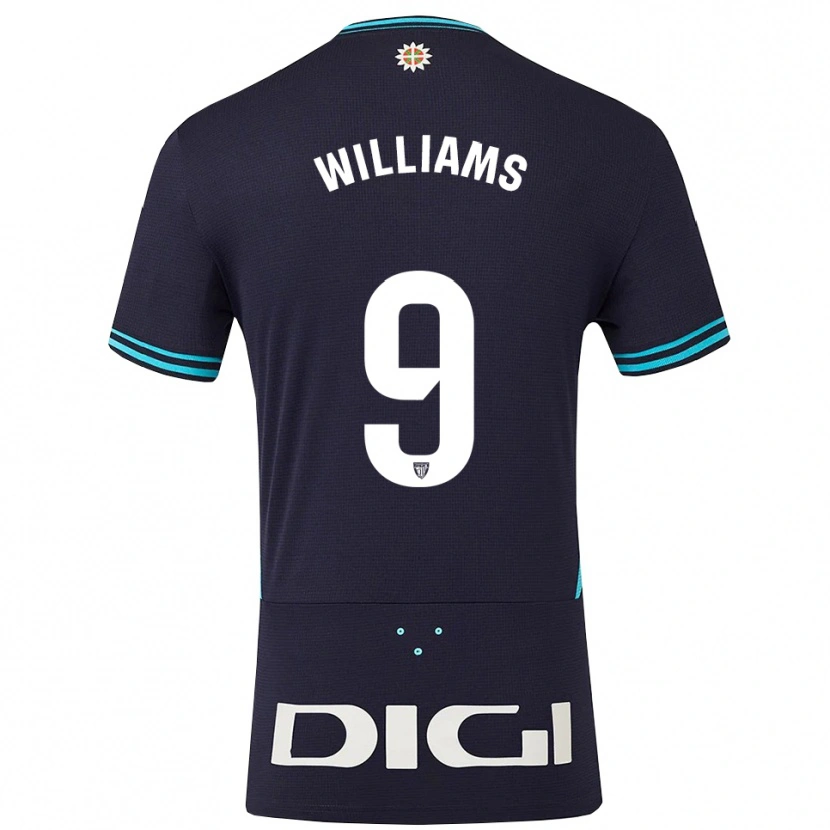 Danxen Herren Iñaki Williams #9 Marine Himmelblau Auswärtstrikot Trikot 2025/26 T-Shirt Österreich
