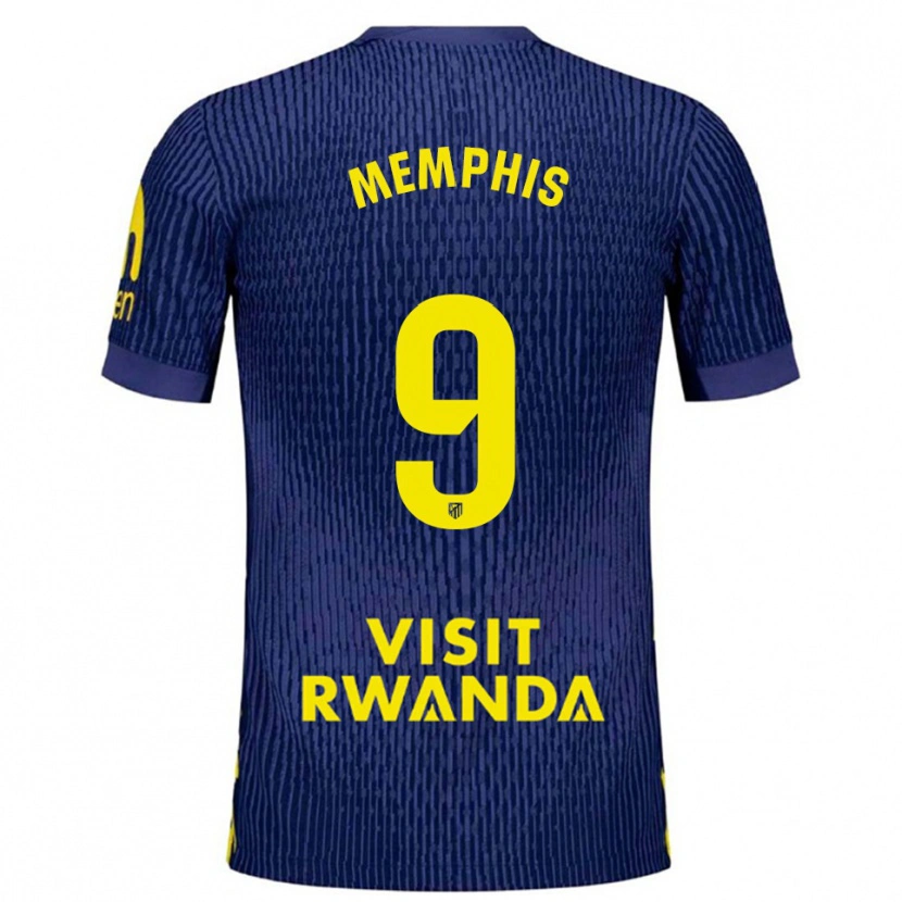 Danxen Herren Memphis Depay #9 Marine Gelb Auswärtstrikot Trikot 2025/26 T-Shirt Österreich