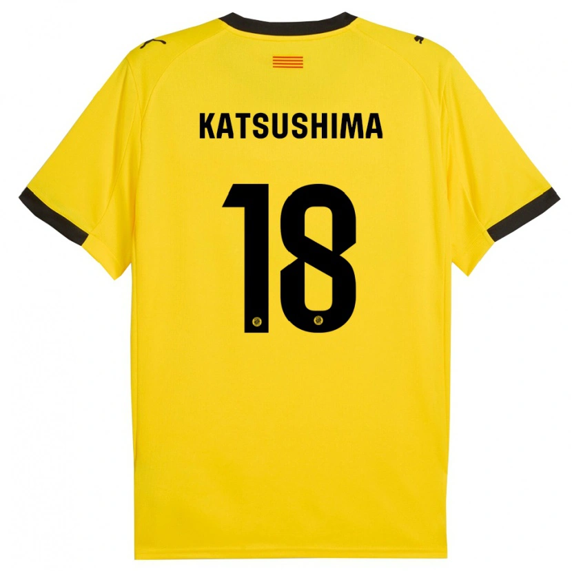 Danxen Herren Shinnosuke Katsushima #18 Gelb Schwarz Auswärtstrikot Trikot 2025/26 T-Shirt Österreich