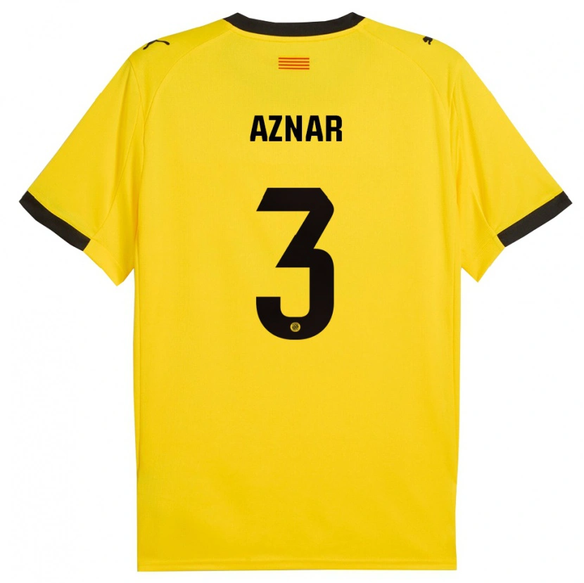 Danxen Herren Marc Aznar #3 Gelb Schwarz Auswärtstrikot Trikot 2025/26 T-Shirt Österreich