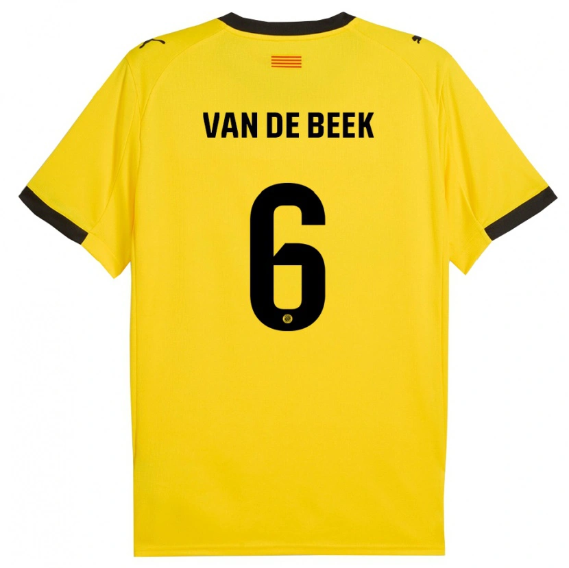 Danxen Herren Donny Van De Beek #6 Gelb Schwarz Auswärtstrikot Trikot 2025/26 T-Shirt Österreich