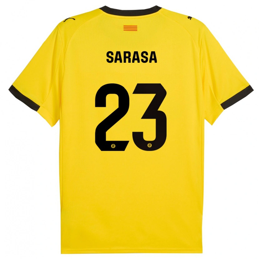 Danxen Herren Javi Sarasa #23 Gelb Schwarz Auswärtstrikot Trikot 2025/26 T-Shirt Österreich
