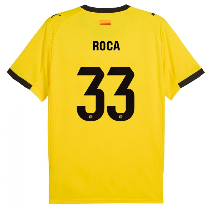 Danxen Herren Joel Roca #33 Gelb Schwarz Auswärtstrikot Trikot 2025/26 T-Shirt Österreich