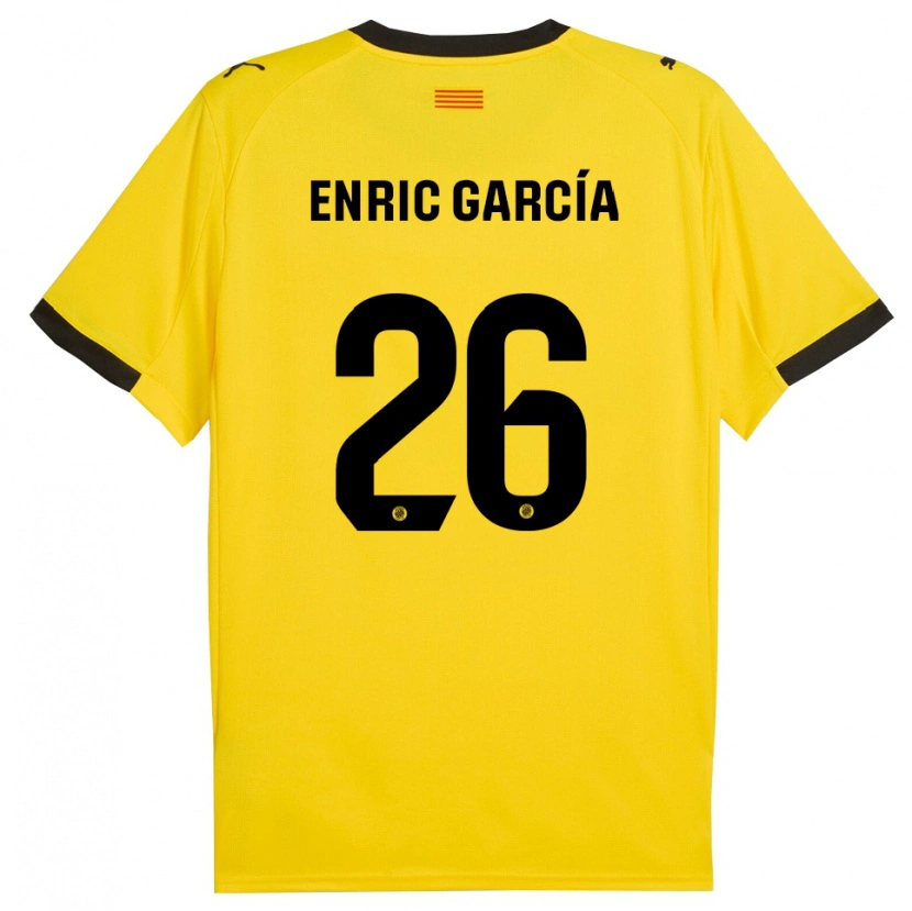 Danxen Herren Enric García #26 Gelb Schwarz Auswärtstrikot Trikot 2025/26 T-Shirt Österreich