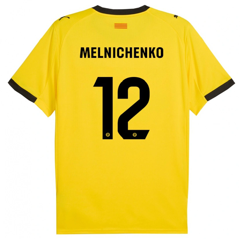 Danxen Herren Dmytro Melnichenko #12 Gelb Schwarz Auswärtstrikot Trikot 2025/26 T-Shirt Österreich