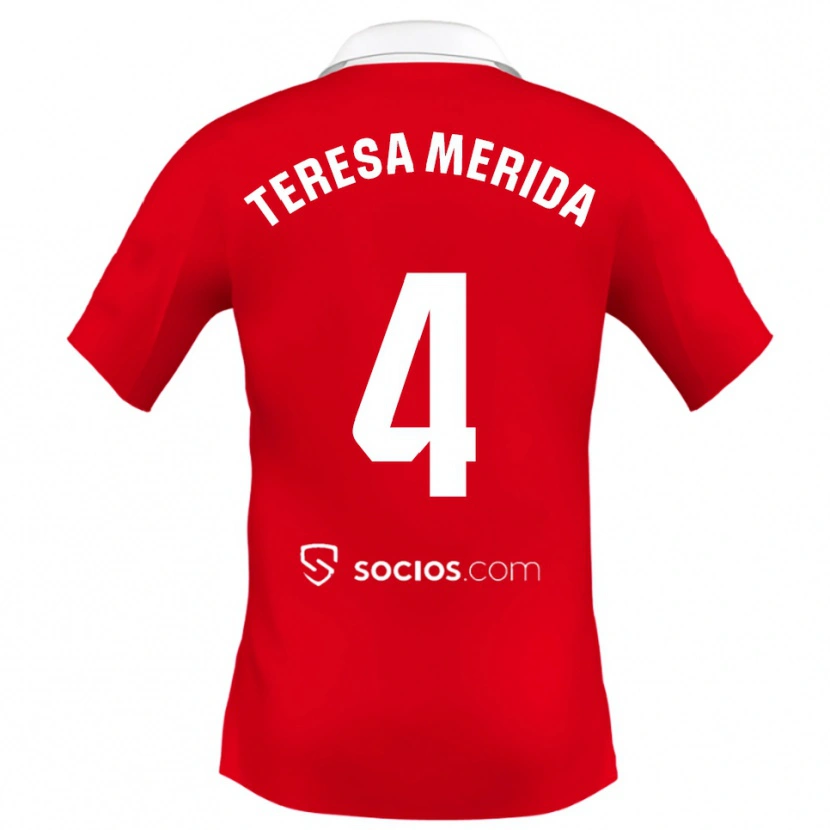 Danxen Herren Teresa Merida #4 Rot Weiß Grau Auswärtstrikot Trikot 2025/26 T-Shirt Österreich