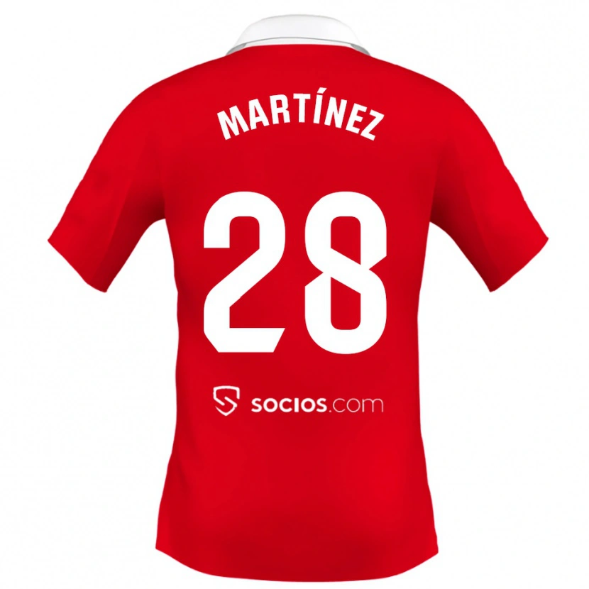 Danxen Herren Hugo Martínez #28 Rot Weiß Grau Auswärtstrikot Trikot 2025/26 T-Shirt Österreich
