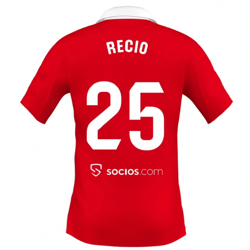 Danxen Herren Sergio Recio #25 Rot Weiß Grau Auswärtstrikot Trikot 2025/26 T-Shirt Österreich