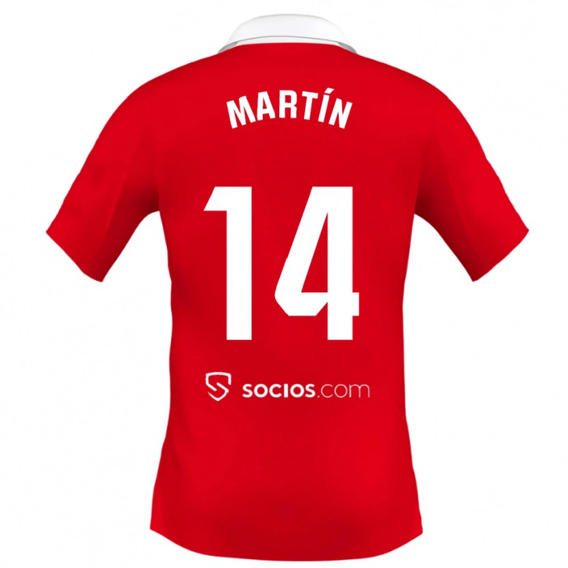 Danxen Herren Nazaret Martín #14 Rot Weiß Grau Auswärtstrikot Trikot 2025/26 T-Shirt Österreich