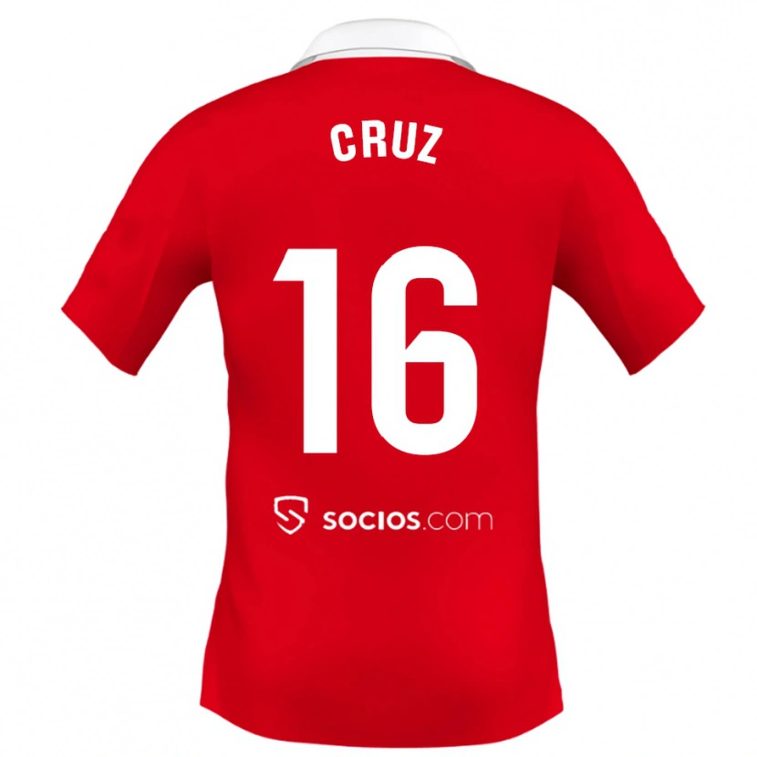Danxen Herren Jesús Cruz #16 Rot Weiß Grau Auswärtstrikot Trikot 2025/26 T-Shirt Österreich