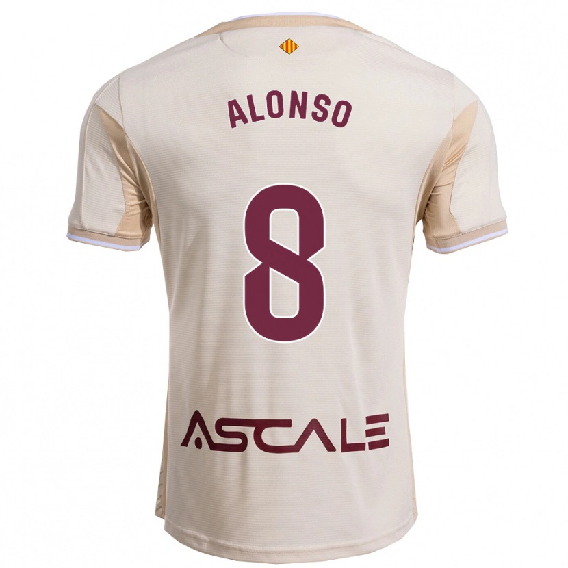 Danxen Herren Rodri Alonso #8 Cremeweiß Burgunderrot Auswärtstrikot Trikot 2025/26 T-Shirt Österreich