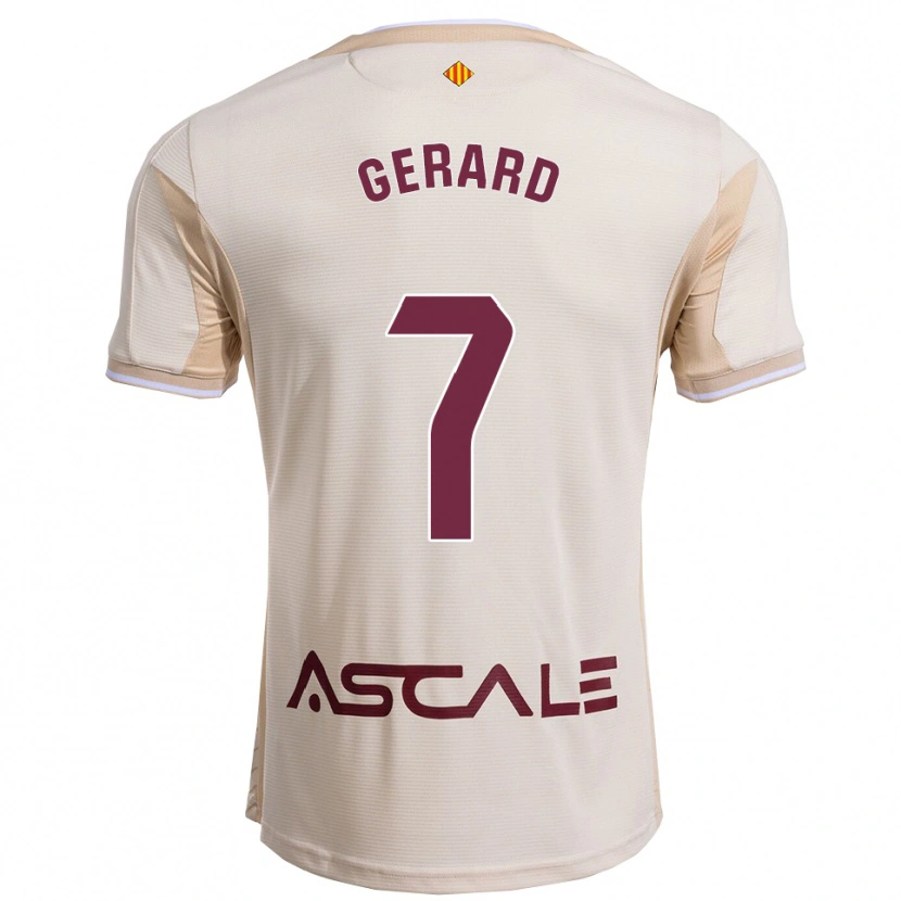 Danxen Herren Gerard Moreno #7 Cremeweiß Burgunderrot Auswärtstrikot Trikot 2025/26 T-Shirt Österreich