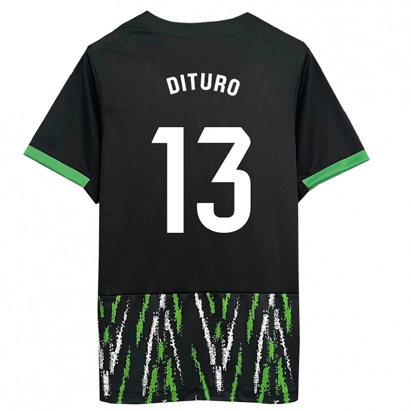 Danxen Herren Matías Dituro #13 Schwarz Grün Auswärtstrikot Trikot 2025/26 T-Shirt Österreich