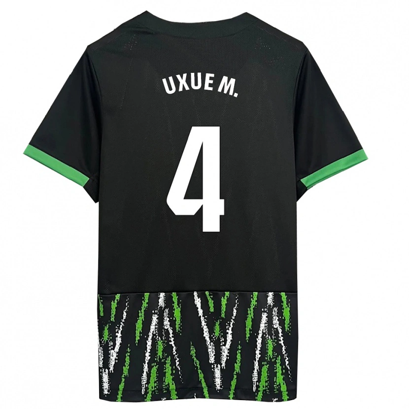 Danxen Herren Uxue Mendia Fernández #4 Schwarz Grün Auswärtstrikot Trikot 2025/26 T-Shirt Österreich