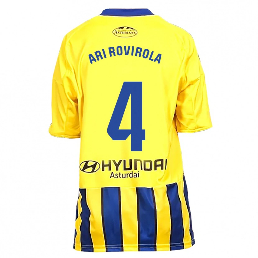 Danxen Herren Ari Rovirola #4 Gelb Blau Auswärtstrikot Trikot 2025/26 T-Shirt Österreich