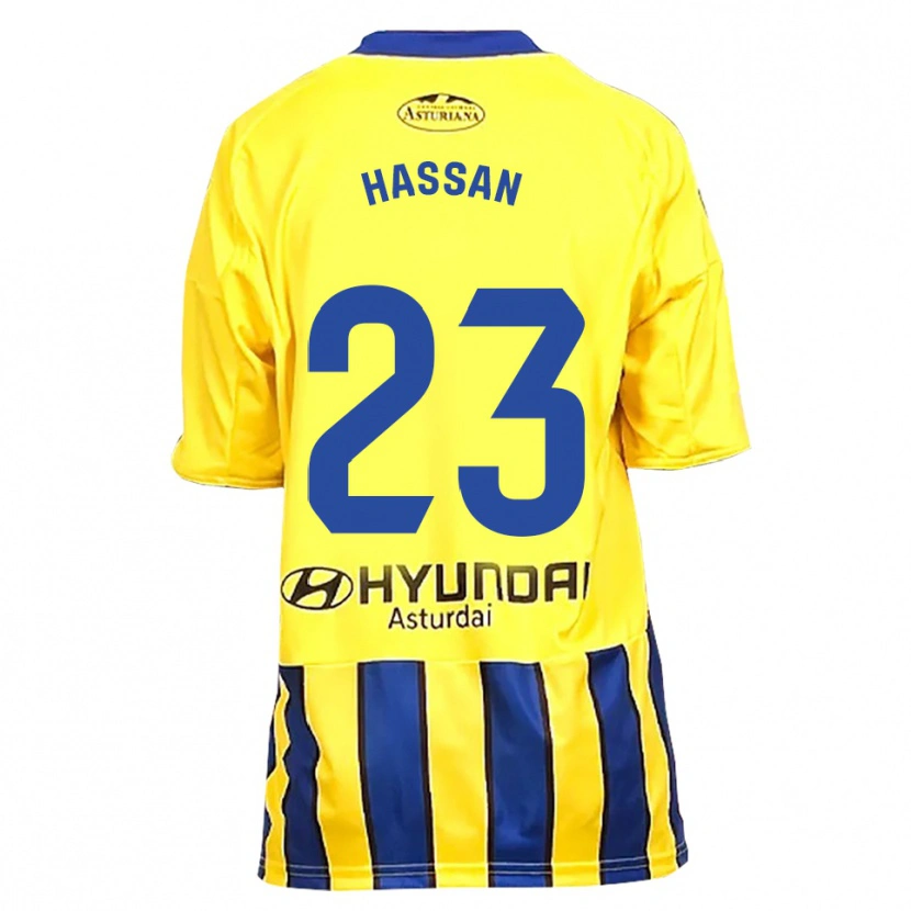 Danxen Herren Haissem Hassan #23 Gelb Blau Auswärtstrikot Trikot 2025/26 T-Shirt Österreich